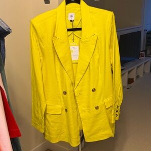 CAbi Glow Up Blazer - Vibrant Yellow Double-Breasted Blazer
